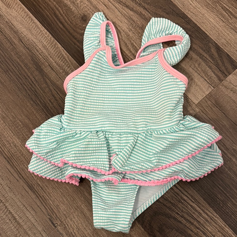 Striped Ruffle Swimsuit for girls